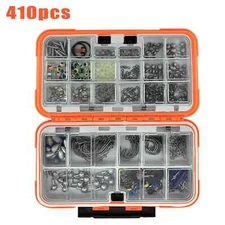 New Fishing Kit Tackle Box Hook Sinkers Swivels for Bass Trout Saltwater Fishing