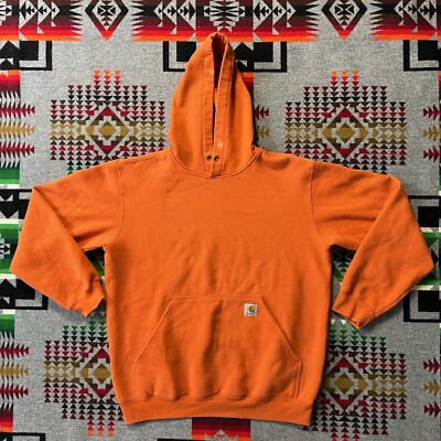 CARHARTT Pullover Hoodie K121 Orange Men s Size Medium Sweatshirt B8