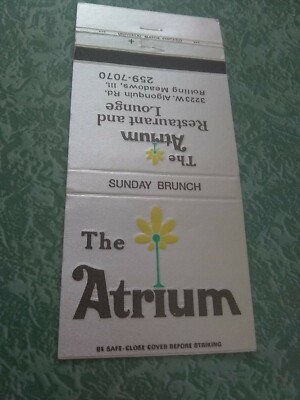 Vintage Matchbook Cover G3 Collectible Ephemera rolling Meadows Illinois atrium 