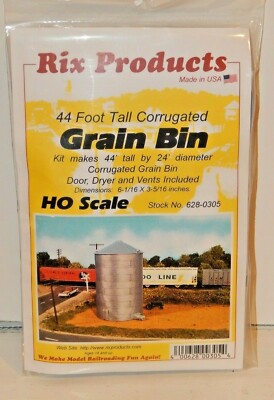 Rix Products HO #304 33 Foot Tall Corrugated Grain Bin Kit NEW