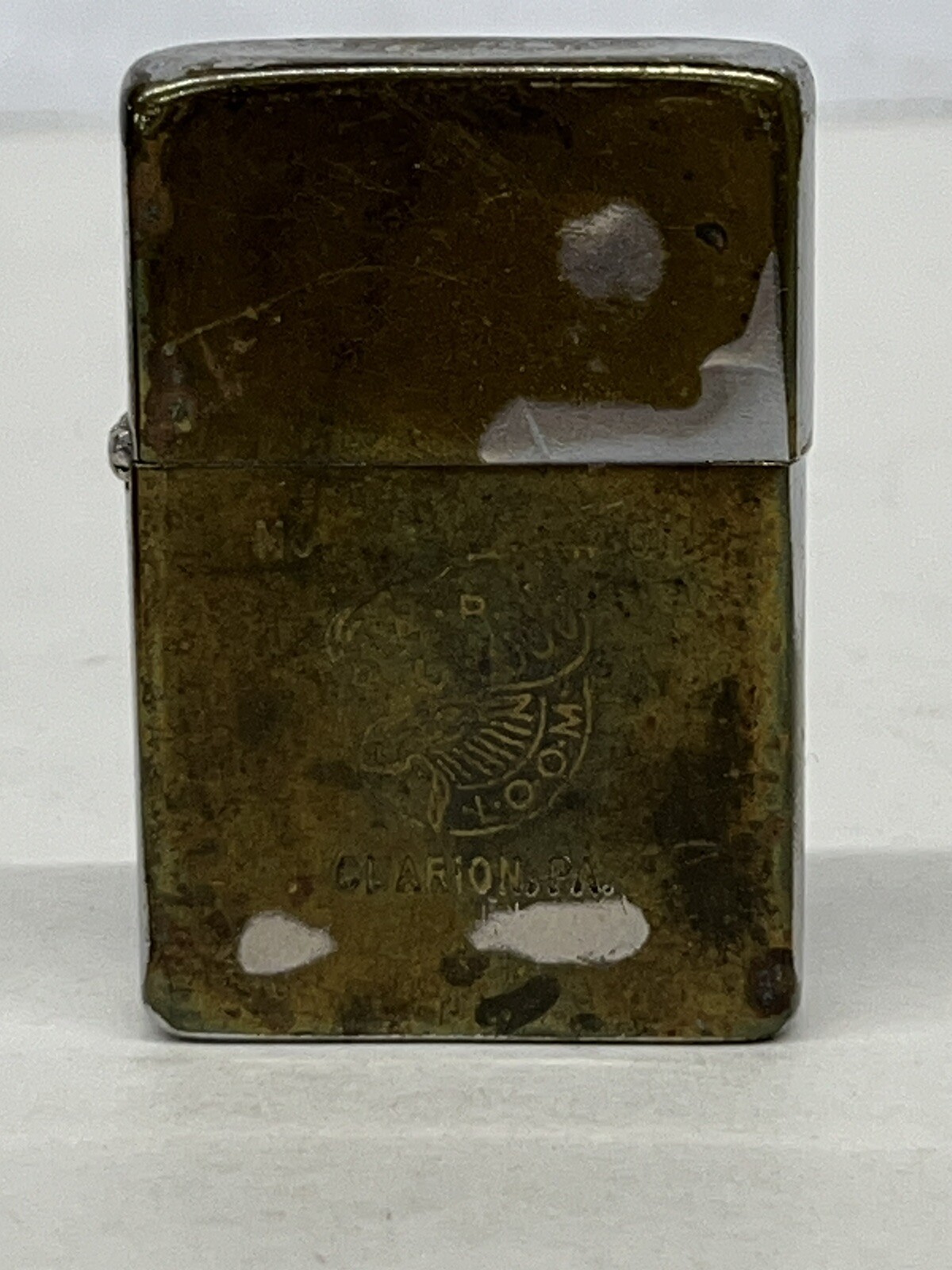 Vtg Zippo Lighter 2517191 LOOM Moose Clarion PA 3 Barrel Brass w/Box 16