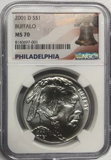 2001 BUFFALO Silver Dollar NGC MS70💥FLAWLESS QUALITY💥