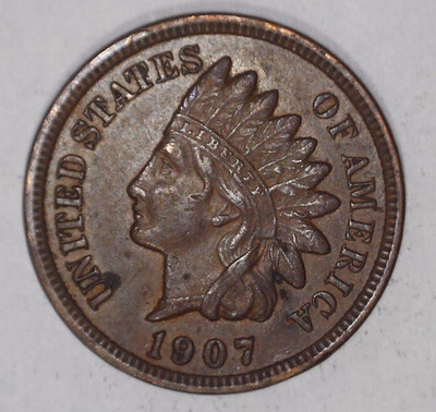 1907 INDIAN HEAD CENT PENNY FULL LIBERTY   1(C) #028