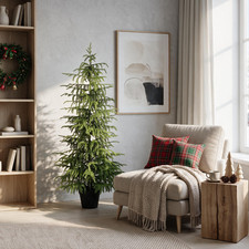 4FT Artificial Real Touch Norfolk Pine Tree Potted Indoor Outdoor