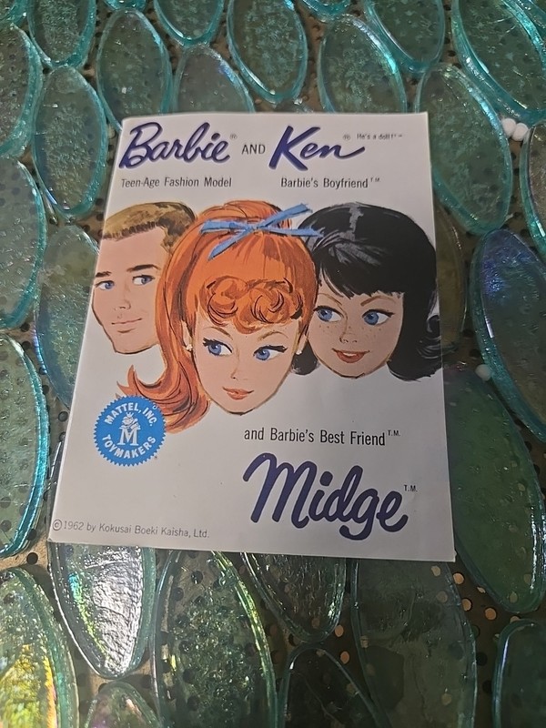 1962 Mattel Barbie Ken Midge Booklet - Vintage Fashion Model Insert White Cover