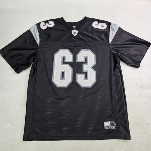 Vintage 90s Retro Starter Gridiron Black #63 Mesh Football Jersey Men's Sz M EUC - Image 1