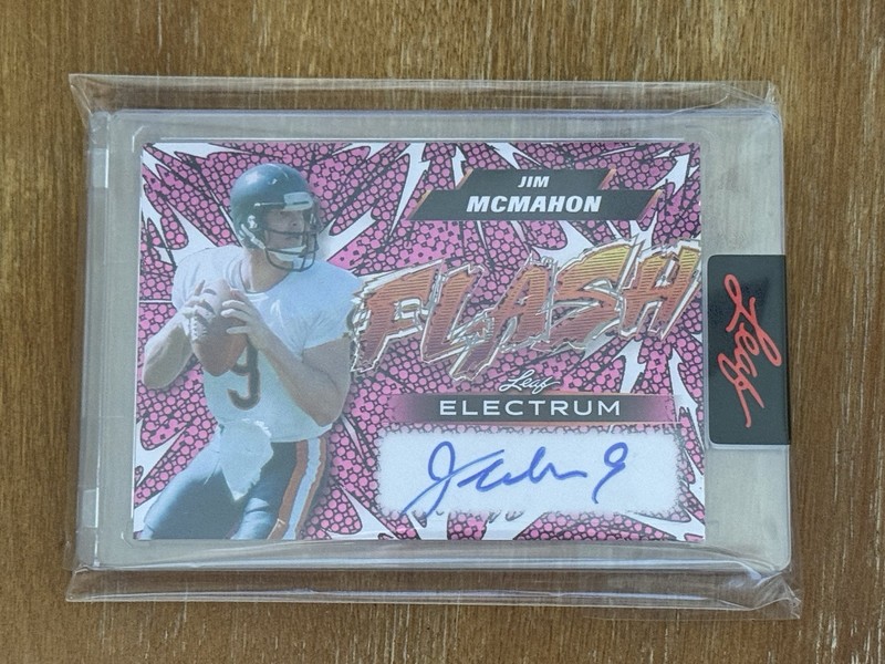 2025 LEAF ELECTRUM JIM MCMAHON #1/1 FLASH AUTO CHICAGO BEARS FL-JM2 ONE OF ONE