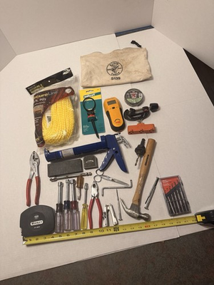 #ad Mixed Brands Tool Lot Husky Tools Stanley Klein Tools Zippered Bag Clamp Hammer $35.00