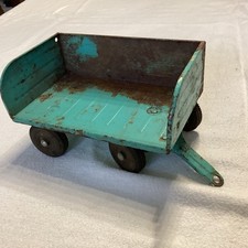 Vintage 1950s Tin Litho Airport Luggage Baggage Trailer 5 1/4" Long