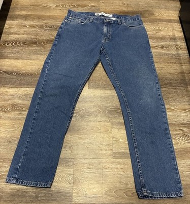 Fission Mens Straight Leg Jeans Blue Denim 100% Cotton 36x32 Style 6040