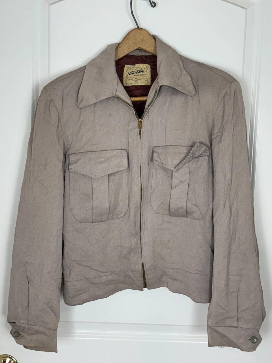 Gabardine Brown 1950s Vintage Outerwear Coats & Jackets for Men