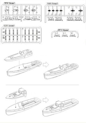 Flyhawk Modell 1/700 Deutsche Marine Kleinschiff und Rettungsboot Plastik...