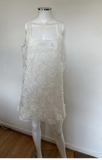 Zara White ZW Collection Floral Embroidered Short Dress Size 4786/244 Bloggers