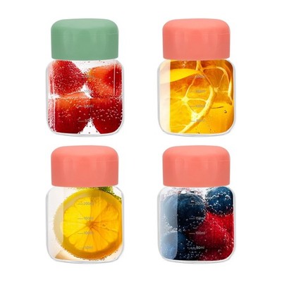 4 Pcs 10 Ounce (300ml) Borosilicate Glass Small Juice Glass Bottles, Pink