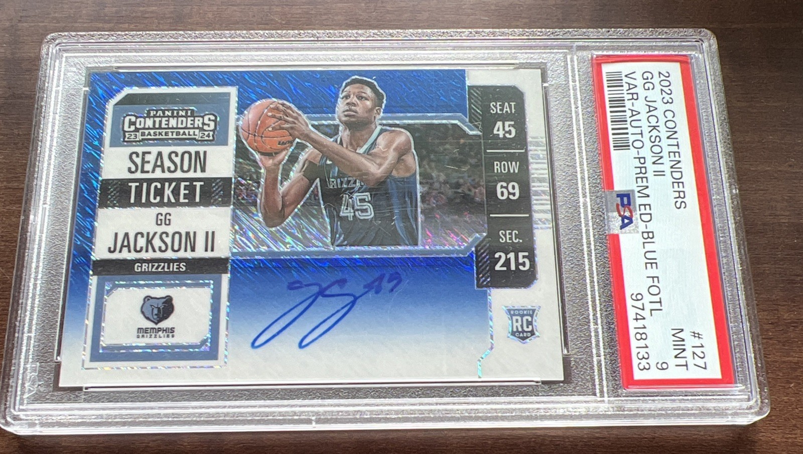 2023-24 Contenders Blue Shimmer FOTL GG Jackson II RC Rookie AUTO /21 PSA 9 #127
