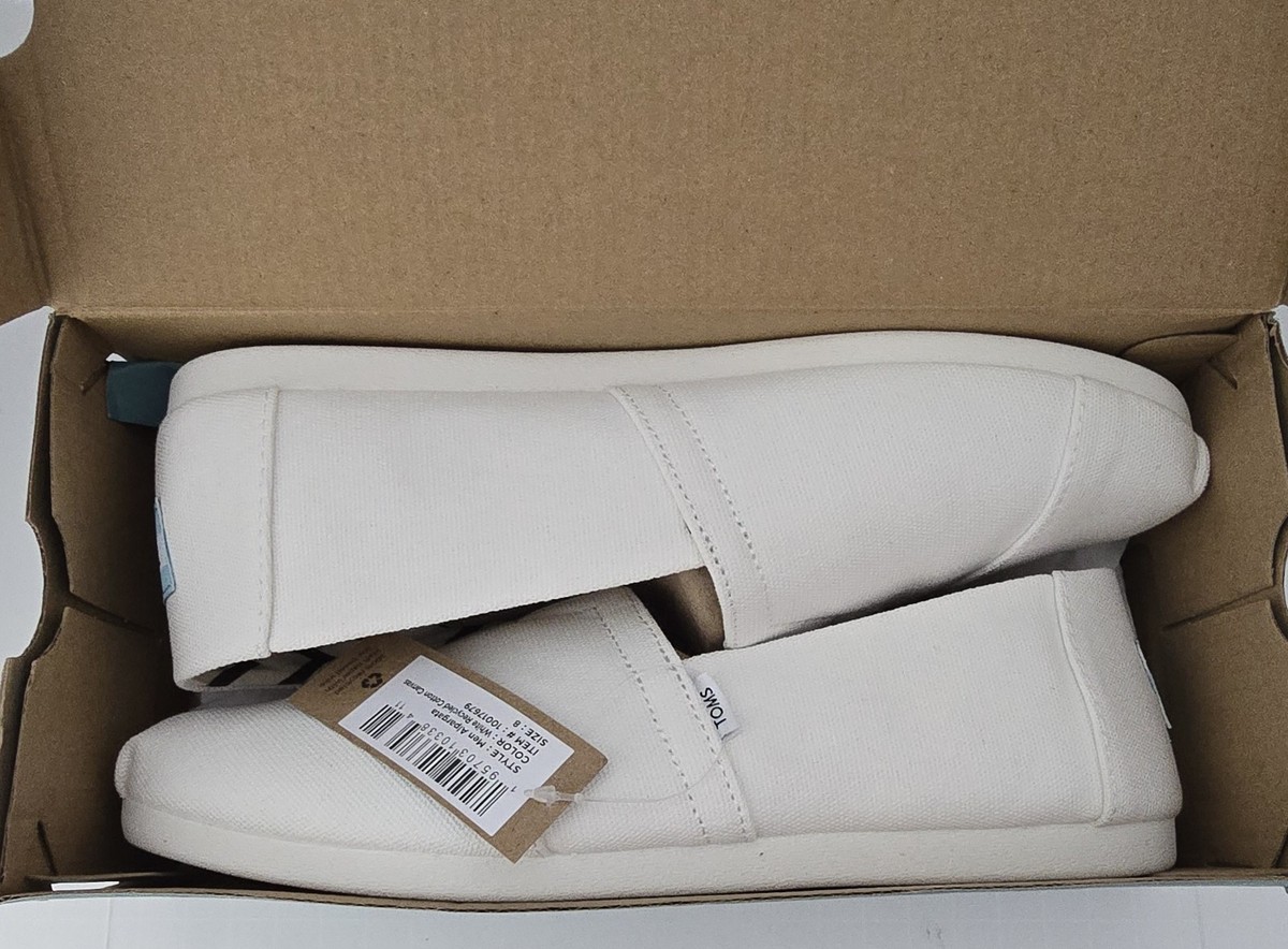 Toms Alpargata Recycled Cotton Espadrille Shoes White Mens Size 8 US NEW in Box Amazon.com | TOMS Men main image 3