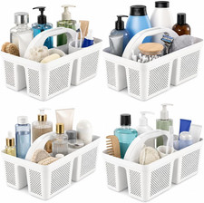 4 Pack Portable Shower Caddy with Handle Set of 4 White