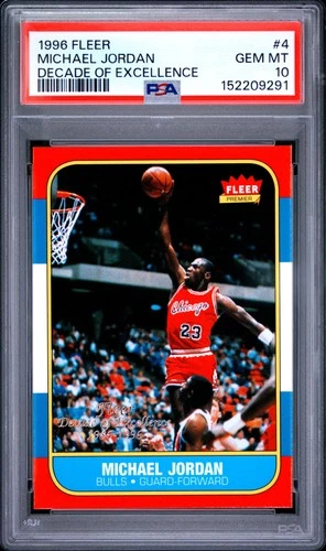 1996 FLEER DECADE OF EXCELLENCE #4 MICHAEL JORDAN PSA 10