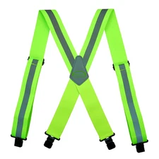 Safety Reflective Suspenders Work Suspenders Heavy duty High Hi Viz Tool Belt...