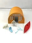 Vintage Marx Arctic Explorer Playset Tin Litho Building Items