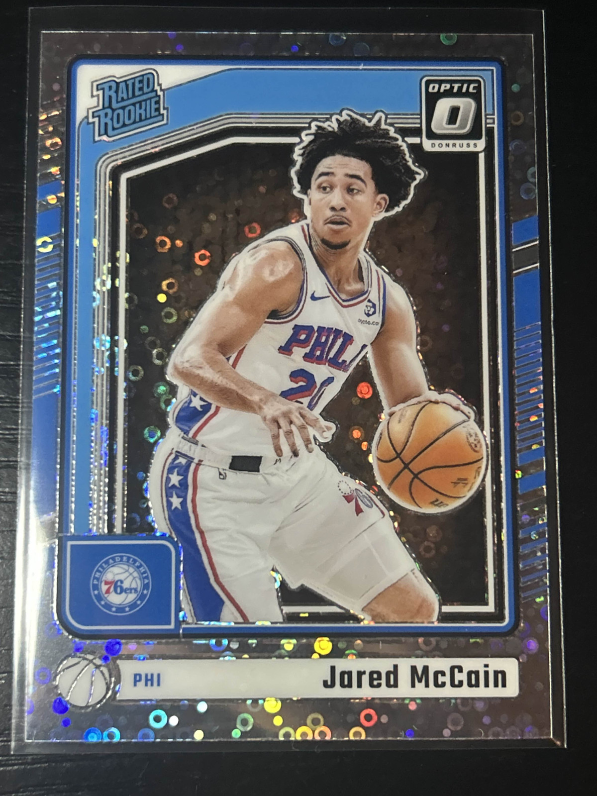 Jared McCain 2024 Donruss Optic #270 Fast Break Disco Prizm Rookie RC sixers