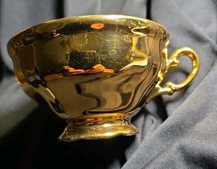 Waldershof Бавария Золотая Чашка и Блюдце, Набор Десертных Тарелок, Сделано в Баварии Германия - Изображение 2 из 4