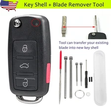 For 2011 2012 2013 2014 2015 2016 VW Jetta Remote Key Fob Shell + Blade Remover