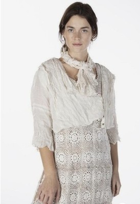  Magnolia Pearl  Bluse Ramie Crop Grete-836-Moonlight Stickarbeit 