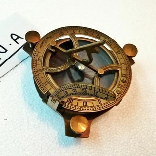 Antique Brass Sundial Compass 4" Marine Collectible Decorative Item Working Gift