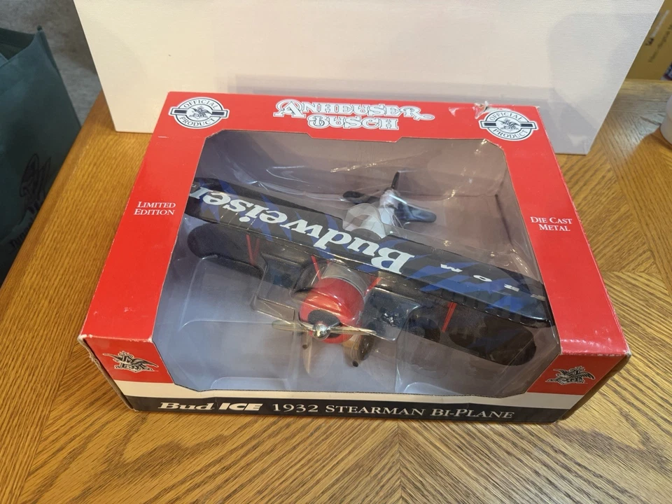 Bud Ice 1932 Stearman Bi-Plane, Vintage Airplane Collector’s Bank Budweiser 1995 - Image 4 of 4