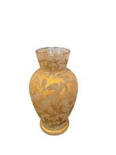 ancien vase miniature décor floral  doré  verrerie décoration