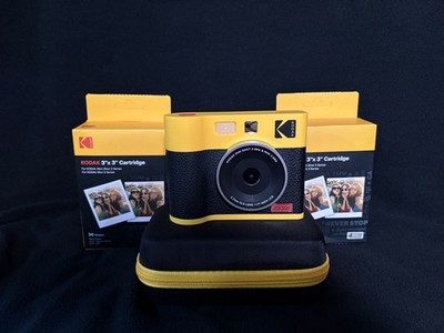 Kodak Mini Shot 3 ERA MS300 Instant Camera & Printer Yellow + Case + 2pk Film