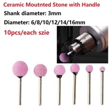 Set cuffie rettifica ceramica ad alte prestazioni 10 pz teste sferiche con gambo