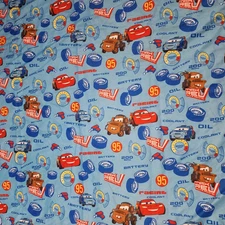 Disney CARS Tow Mater Lightening McQueen Raoul ÇaRoule Crib Sheet Fabric 44"x58"