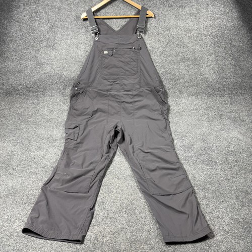 Duluth Trading Bib Overalls Womens 3Xx31 Gray Nylon Stretch Workwear STAIN