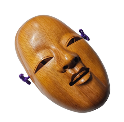 Ko-Omote (小面) Traditional Japanese Hand Carved Wooden Noh Mask