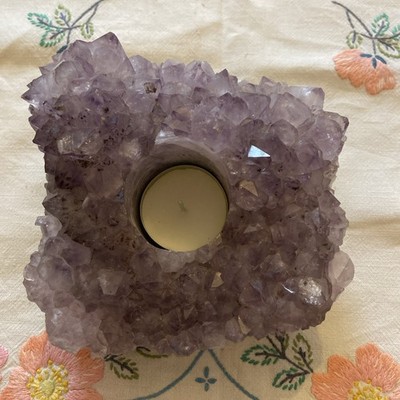 Amethyst Teelichthalter. Cluster. Kristallheilung. Therapie. Meditation. 1,32Kg