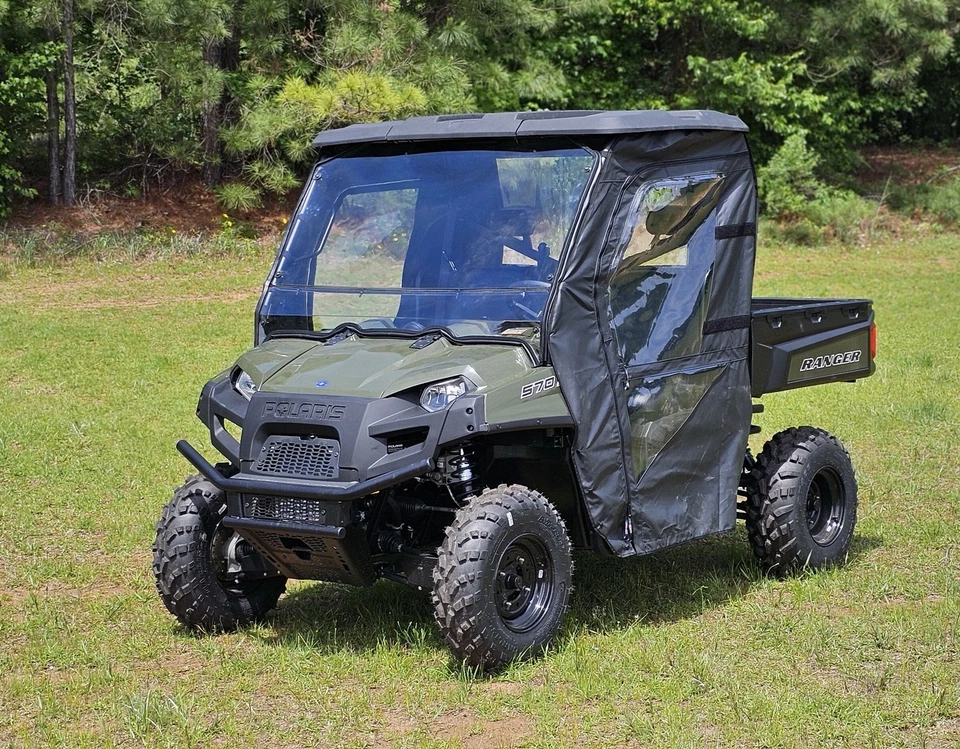 Puertas laterales completas suaves Falcon Ridge con ventanas con cremallera para Polaris Ranger 570/700/800 Foto 2 de 4