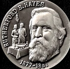 Rutherford B Hayes Reconstruction Pres. 1 troy oz.925 Silver mint/case Longines!