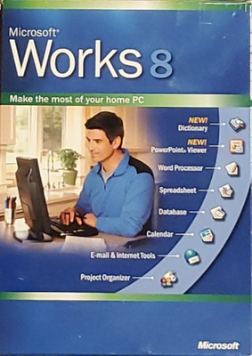 Microsoft Works 8 CD-ROM for XP, 2000, ME, 98, NT with Box, 2004