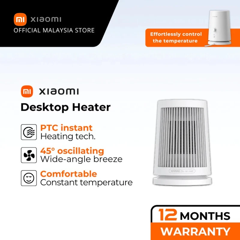 Xiaomi Mini Desktop Space Heater 600W PTC Oscillating
