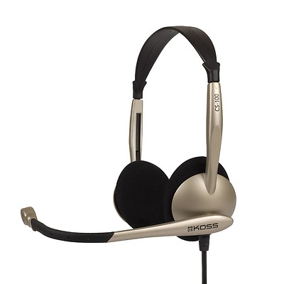 Koss CS100 Noise Cancelling Headphones with Microphone for Gamers, Computers 