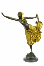 Art Nouveau Signed Gypsy Dancer Figurine Figure Bronze Sculpture Statue Artwork
