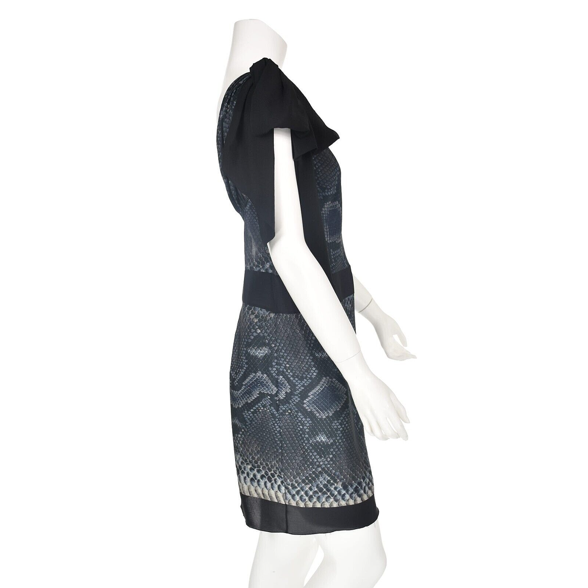 prada backless dress c. 2006 Prada by Miuccia Prada Black Silk & Silk Chiffon Low Scooped B   Shrimpton Couture