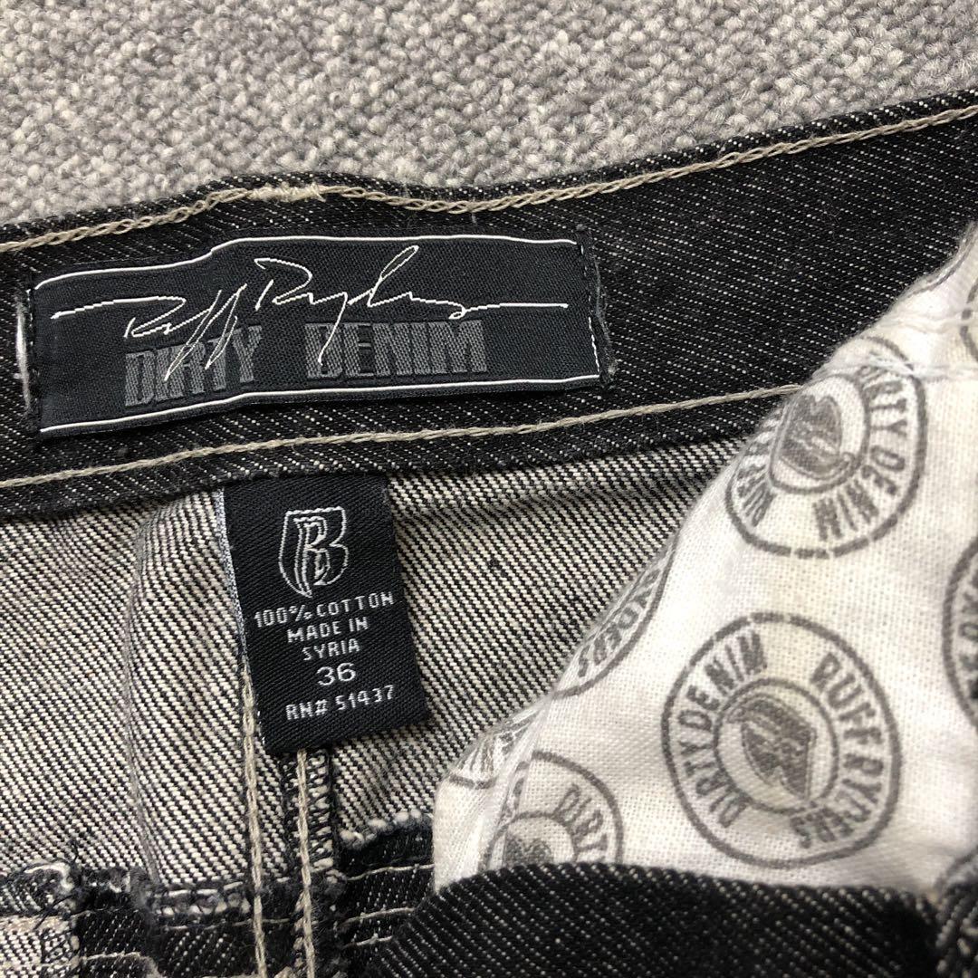 90s Vintage Ruff Ryders Black Denim Baggypants Size 36 B 90s Vintage Ruff Ryders Black Denim Baggypants Size 36 B