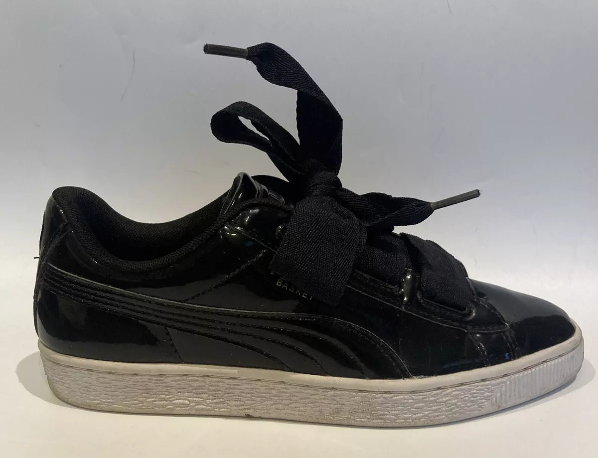 Womens Basket Heart Lace Up Shoes Black Patent Leather Size 8 M US | eBay