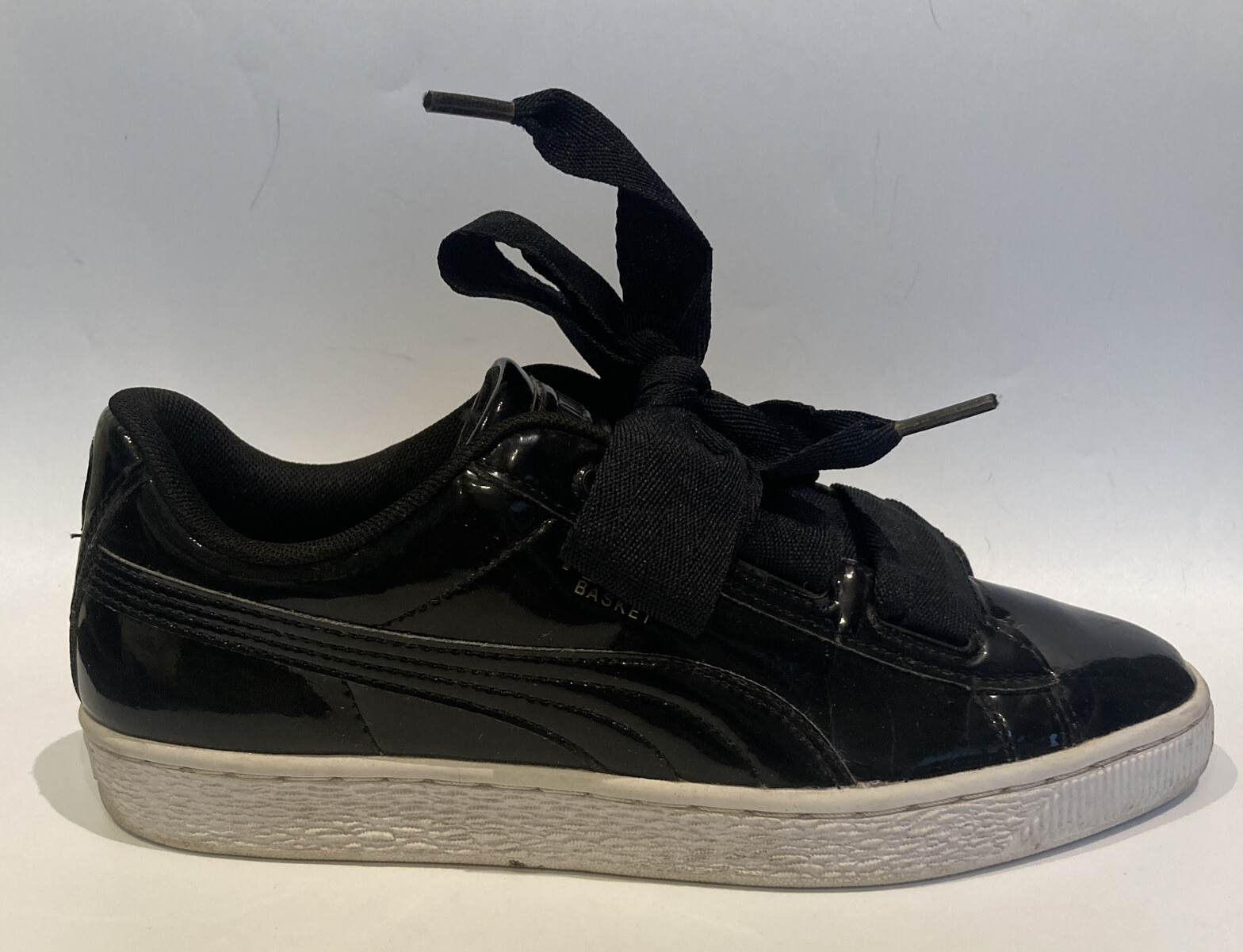 Puma Womens Basket Up Shoes Black Patent Leather 8 M US | eBay