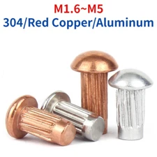 304/Red Copper/Aluminum Name Plate Rivet Round Head Solid Rivet Knurled Rivet