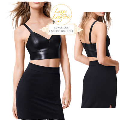 EMMA TOP by Wolford 36 S Small black schwarz Top aus glänzendem Lederimitat