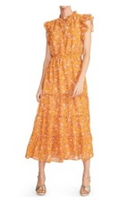 BB DAKOTA STEVE MADDEN LADIES SLEEVLESS CHIFFON DRESS, MEDIUM, YELLOW NWT